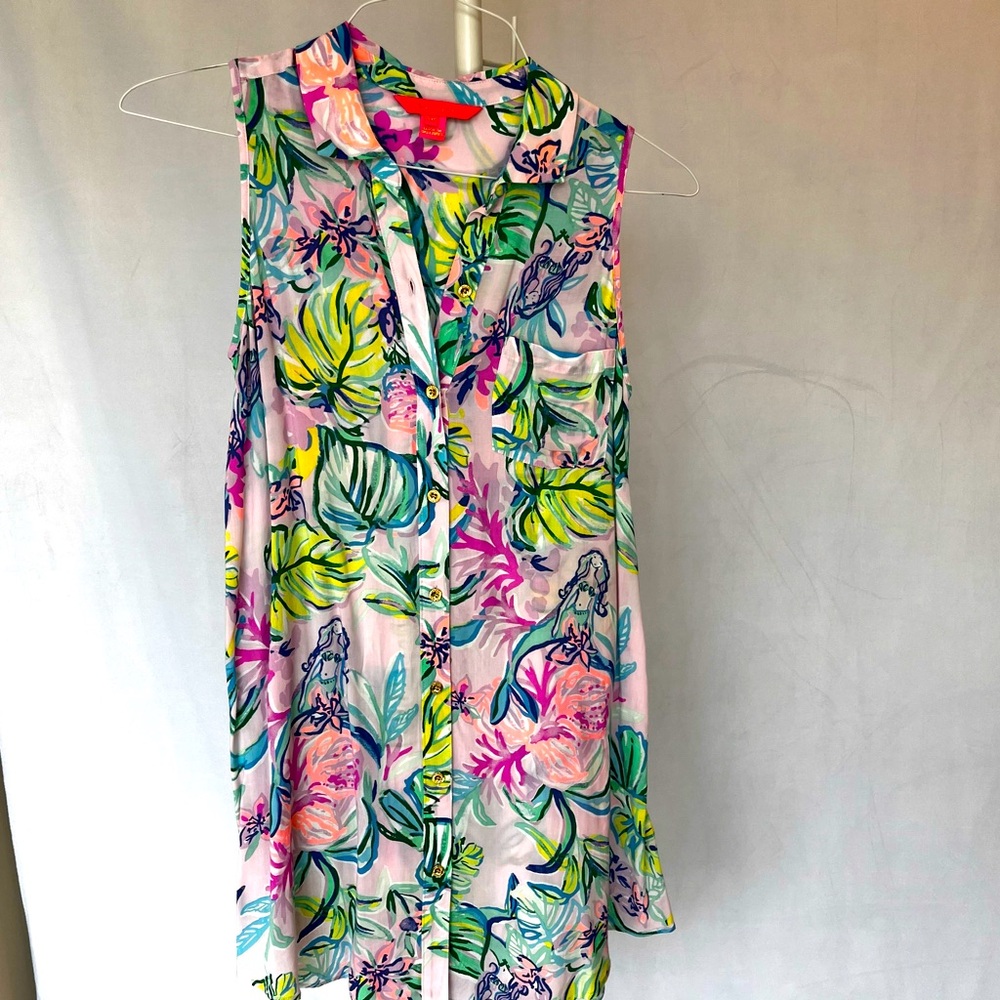 NWOT Lilly Pulitzer Natalie Tropical Swing Dress or Cover-Up- Size XXS - Picture 2 of 7